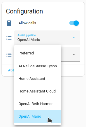 VoIP: select OpenAI