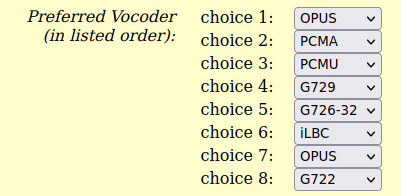 Vocoder OPUS option