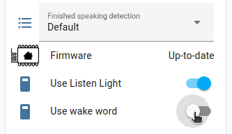 Toggle to enable/disable wake word