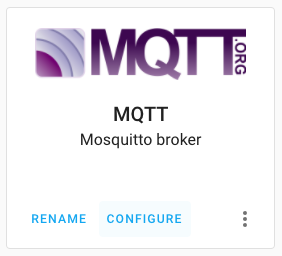 Screenshot of the MQTT configure button