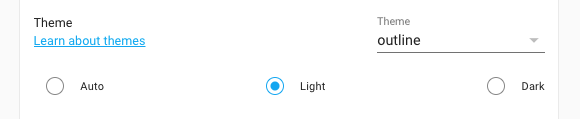 Screenshot of a custom theme supporting both light & dark mode