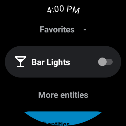 Screenshot of the Wear OS home screen