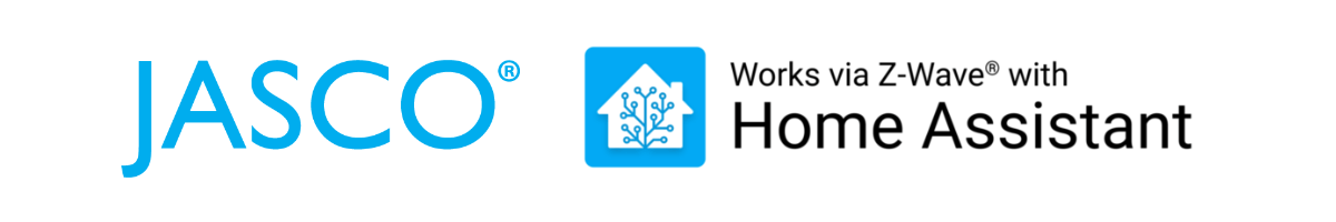 Logotipos de Jasco y Works with Home Assistant