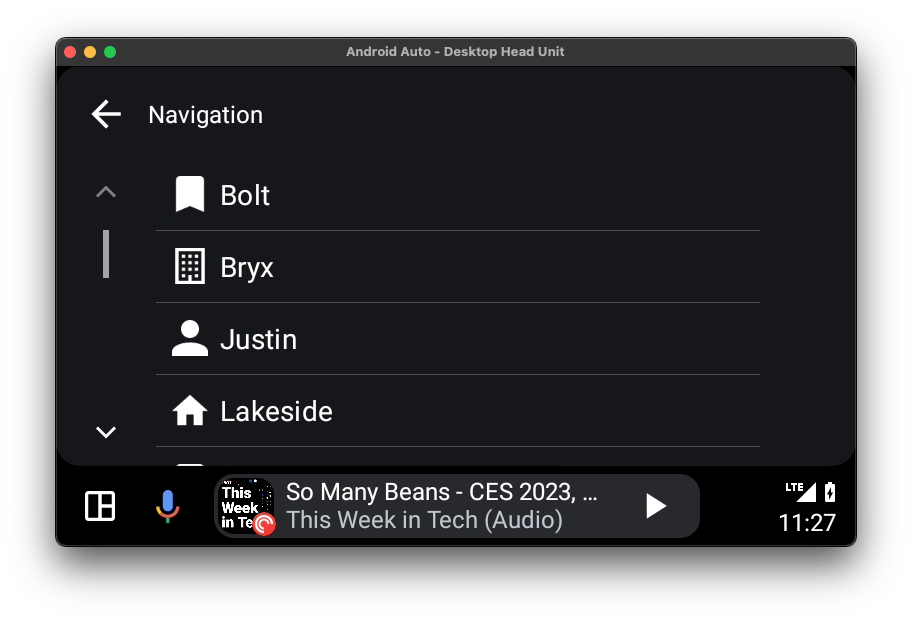 Screenshot of Navigation