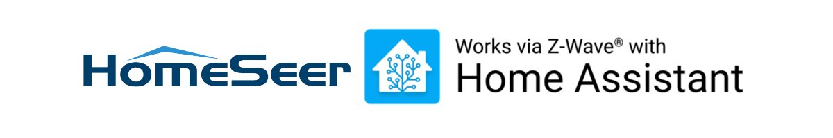 Logotipos de HomeSeer y Works with Home Assistant