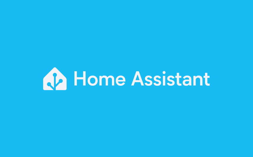 The new Home Assistant logo on a blue background.