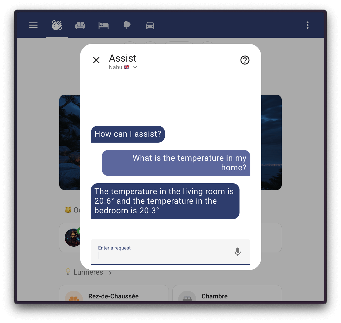 Screenshot showing a custom response in Assist.