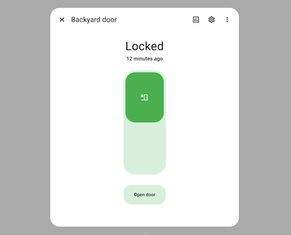 Screen recording showing the confirmation in the UI when unlatching/opening a door.