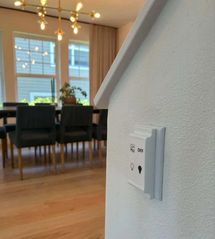 The Slate Switch simply snaps over your existing wall switches.