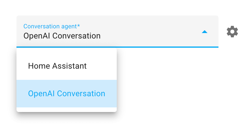 Screenshot of a conversation agent selector