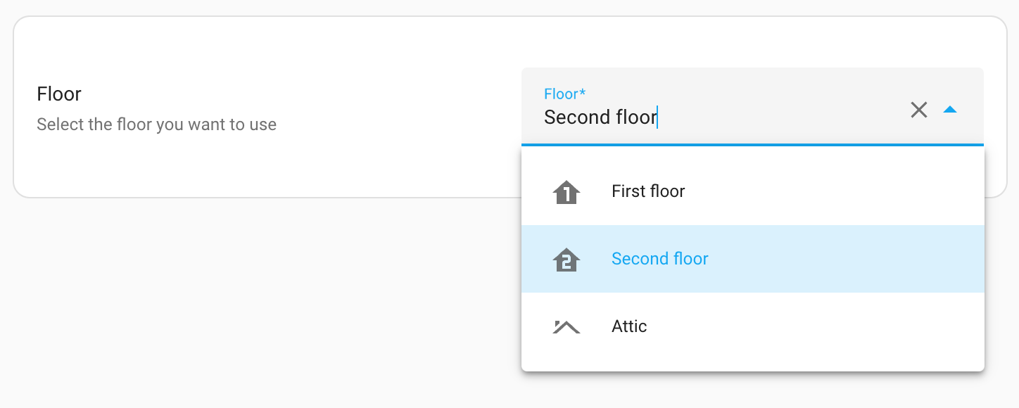 Screenshot of a floor selector