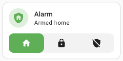 Screenshot of the tile card with alarm modes feature