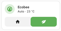 Screenshot of the tile card with the climate preset modes feature