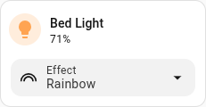 Screenshot of the tile card with the light effect feature
