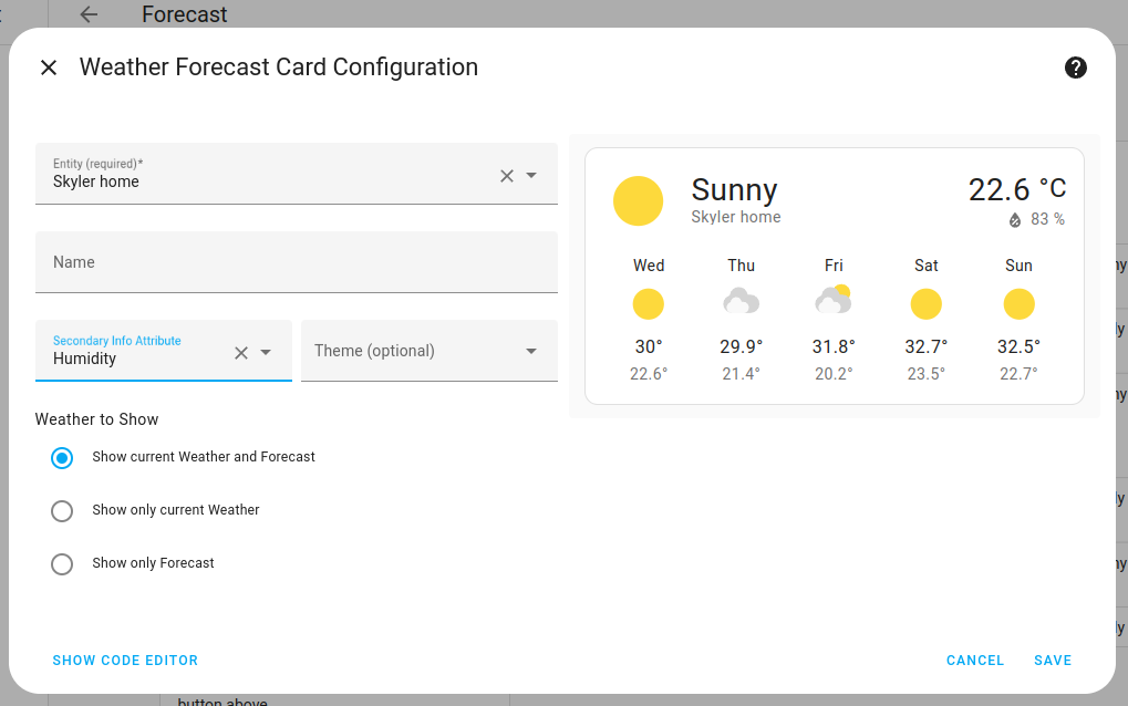 Dashboard - change the card details