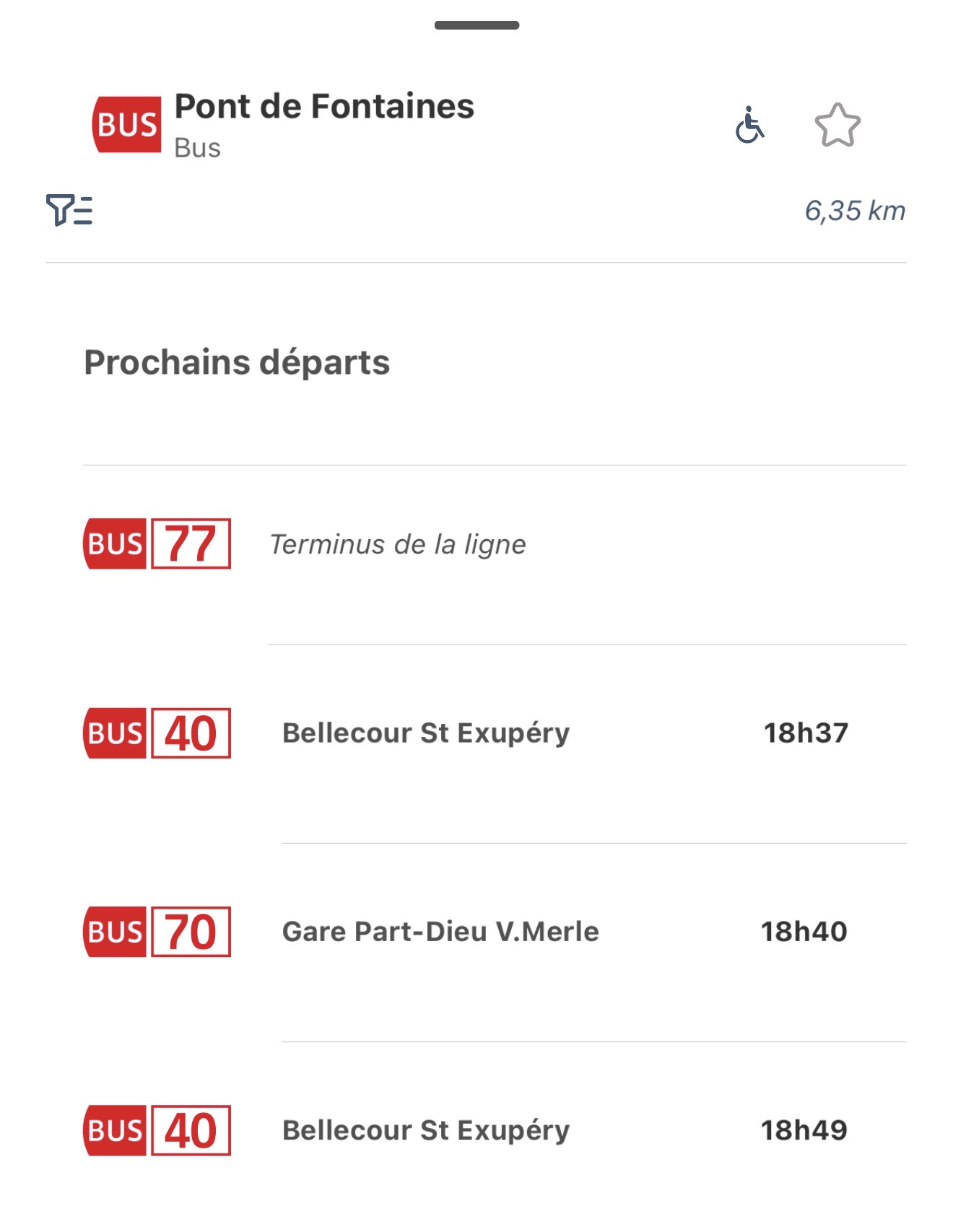 Screenshot of the TCL app showing departures in gray without real-time data