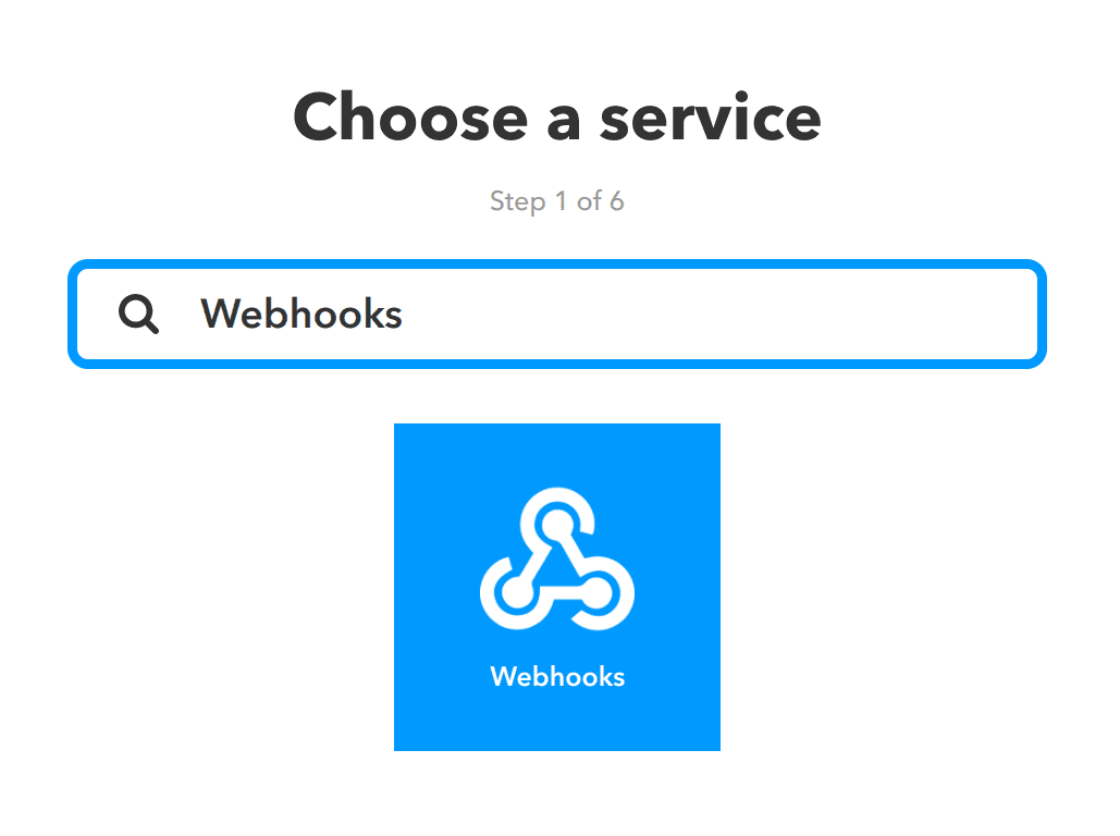 Choose “Webhooks” service.