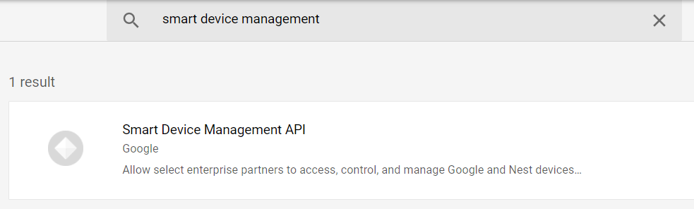 Screenshot of Search for SDM API