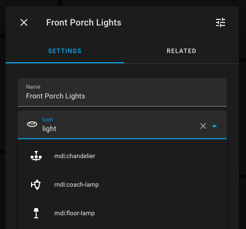 Icon Picker in Home Assistant